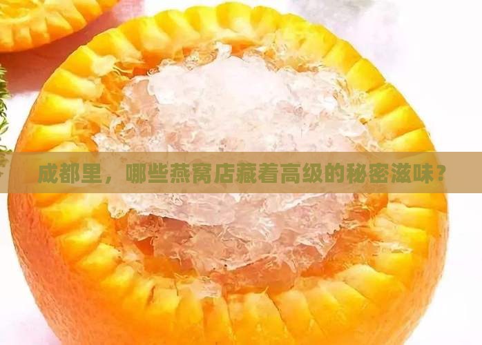 成都里，哪些燕窝店藏着高级的秘密滋味？