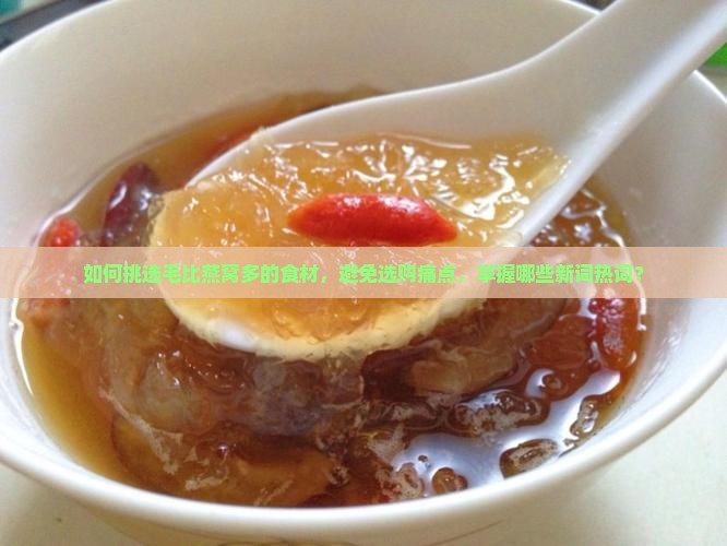 如何挑选毛比燕窝多的食材，避免选购痛点，掌握哪些新词热词？