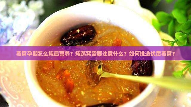 燕窝孕期怎么炖最营养？炖燕窝需要注意什么？如何挑选优质燕窝？