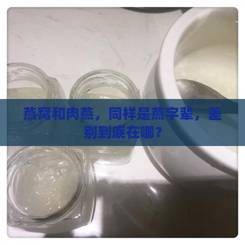 燕窝和肉燕的区别是什么