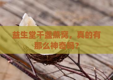 益生堂干盏燕窝怎么样