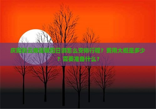 庆阳到云南昆明四日游怎么安排行程？费用大概是多少？需要准备什么？