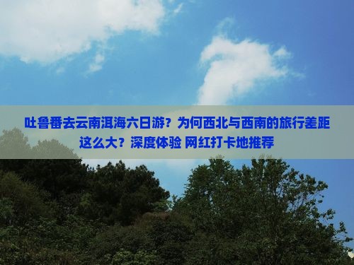 吐鲁番去云南洱海六日游？为何西北与西南的旅行差距这么大？深度体验+网红打卡地推荐