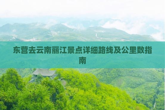 东营去云南丽江景点详细路线及公里数指南