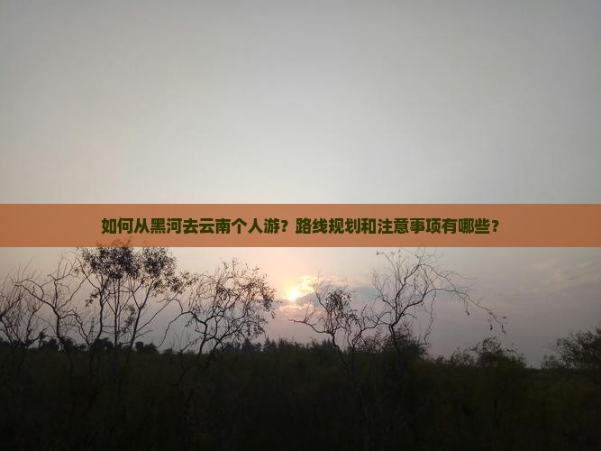 黑河去云南个人游