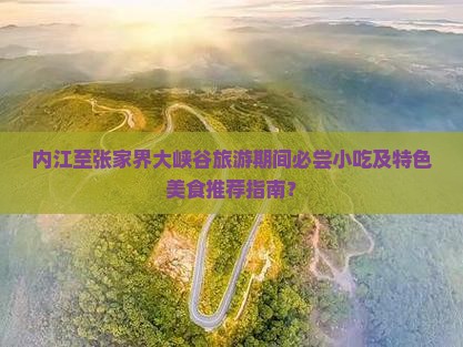 内江至张家界大峡谷旅游期间必尝小吃及特色美食推荐指南？