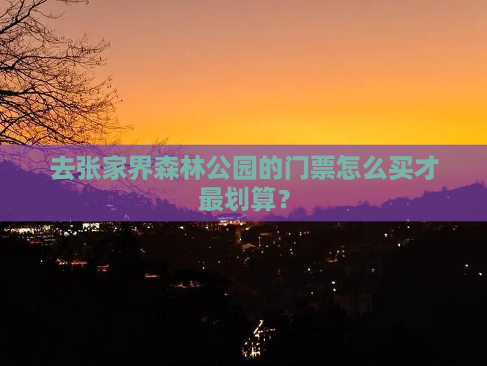 去张家界森林公园的门票怎么买才最划算？