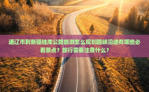 通辽市到新疆独库公路旅游怎么规划路峡沿途有哪些必看景点？旅行需要注意什么？