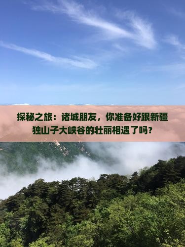 探秘之旅：诸城朋友，你准备好跟新疆独山子大峡谷的壮丽相遇了吗？