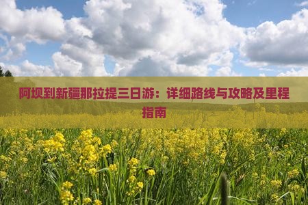 阿坝到新疆那拉提三日游：详细路线与攻略及里程指南